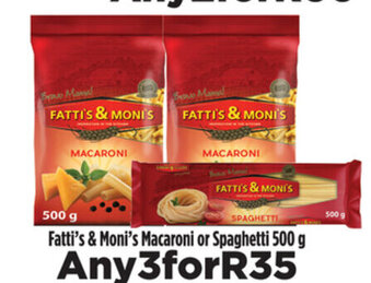Fatti's & Moni's Macaroni or Spaghetti 500g