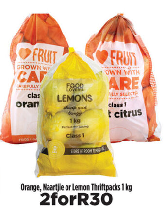 Food Lover's Market Orange, Naartjie or Lemon Thriftpacks 1kg offer