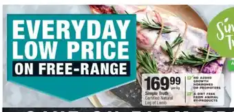 Checkers Simple Truth Certified Natural Leg of Lamb offer