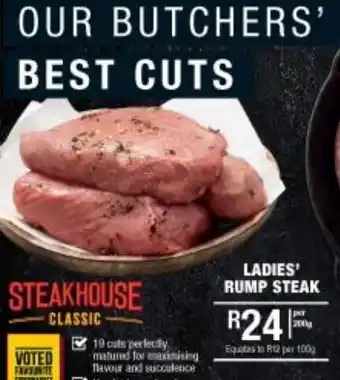 Checkers Ladie's Rump Steak offer