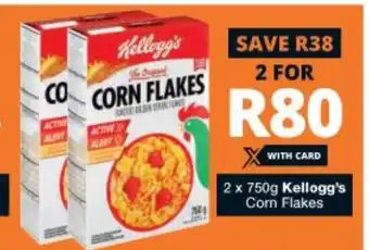 Checkers 2x750g Kellogg's Corn Flakes offer