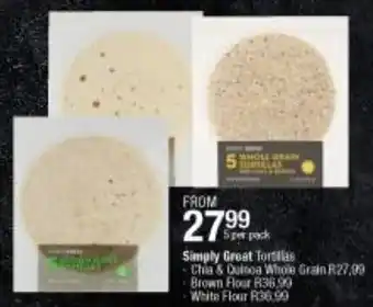 Checkers Simply Great Tortillas offer