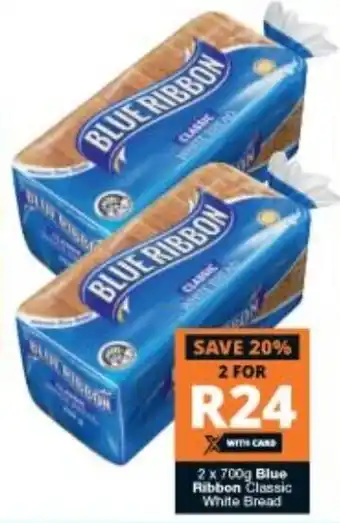 Checkers Blue Ribbon Classic White Bread 2x700g offer