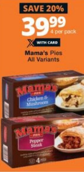 Checkers Mama's Pies offer
