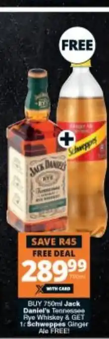 Checkers Buy 750ml Jack Daniel's offer