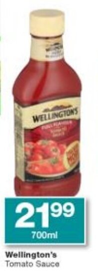 Checkers Wellington's Tomato Sauce 700ml offer