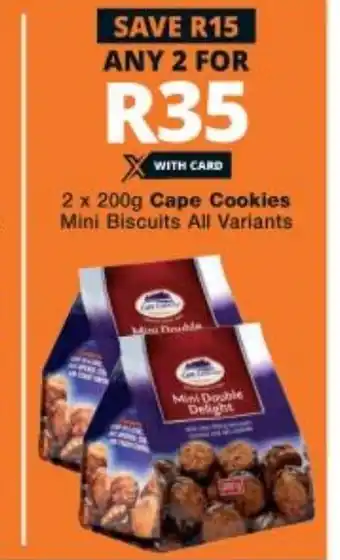 Checkers 2x200g Cape Cookies Mini Biscuits offer