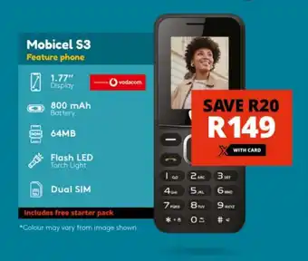 Checkers Mobicel S3 Feature phone offer