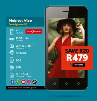 Checkers Mobicel Vibe Smartphone 3G offer