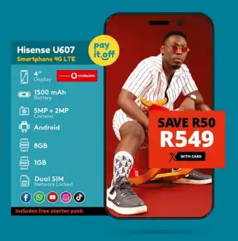 Checkers Hisense U607 Smartphone 4G LTE offer