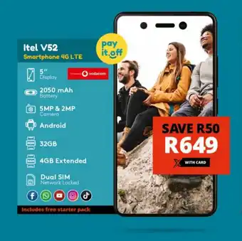 Checkers Itel V52 Smartphone 4G LTE offer