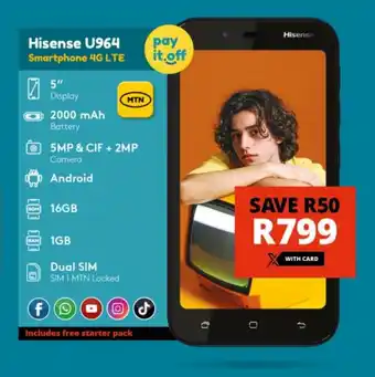 Checkers Hisense U964 Smartphone 4G LTE offer