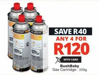 Checkers BushBaby Gas Cartridge 220g offer