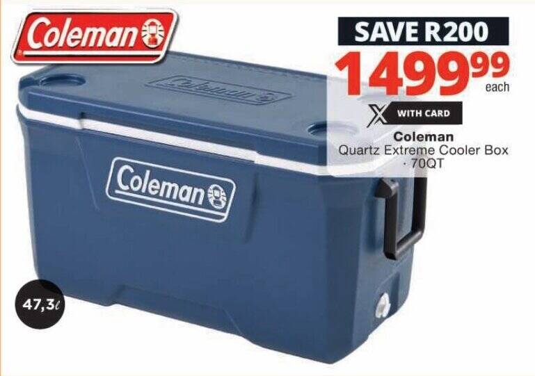 Coleman Quartz Extreme Cooler Box 70QT offer at Checkers