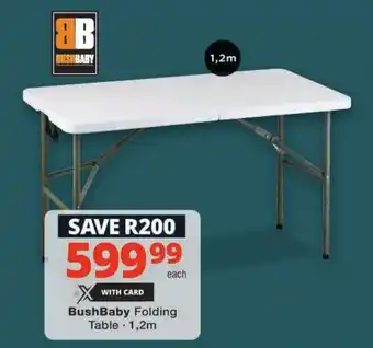 Checkers BushBaby Folding Table 1,2m offer