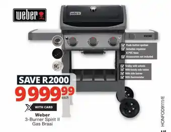 Checkers Weber 3-Burner Spirit II Gas Braai offer