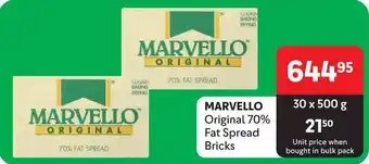 Makro MARVELLO Original 70% Fat Spread Bricks offer