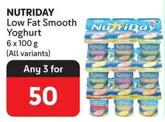 Makro NUTRIDAY Low Fat Smooth Yoghurt 6x 100g (All variants) offer