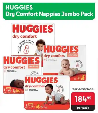 Makro HUGGIES Dry Comfort Nappies Jumbo Pack offer