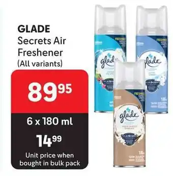 Makro GLADE Secrets Air Freshener (All variants) offer