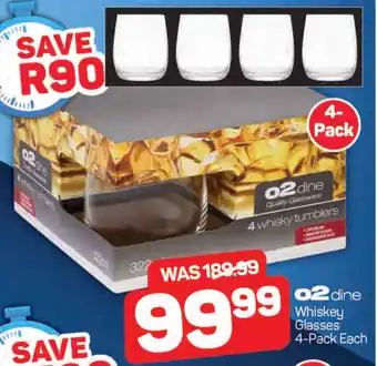 Pick n Pay O2 Dine Whiskey Glasses 4-Pack Each offer