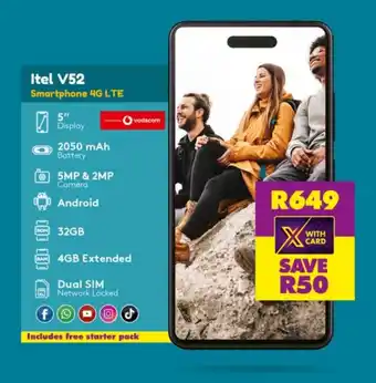 Shoprite Itel V52 Smartphone 4G LTE offer