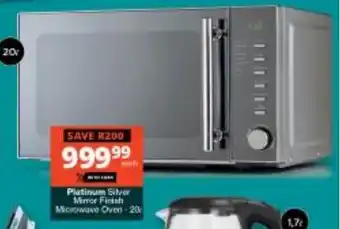 Checkers Platinum Silver Mirror Finish Microwave Oven-20L offer