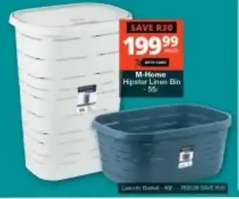 Checkers M-Home Hipster Linen Bin offer
