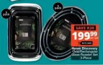 Home Discovery Oval/Rectangular Glass Roaster Set 3-Piece