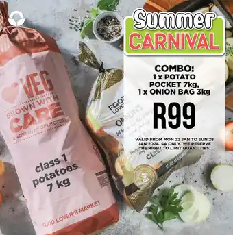 Food Lover's Market COMBO 1x POTATO POCKET 7kg, 1 x ONION BAG 3kg offer