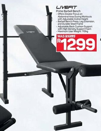 Pick n Pay Livefit Prime Barbell Bench offer