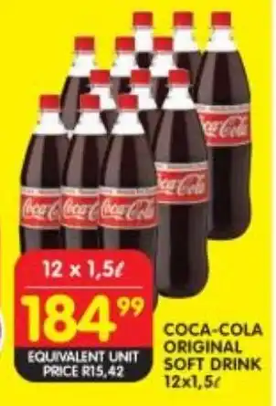 Shoprite COCA-COLA ORIGINAL SOFT DRINK 12x1.5L offer
