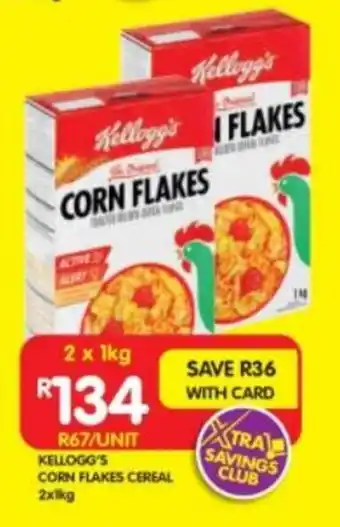 Shoprite KELLOGG'S CORN FLAKES CEREAL 2x1kg offer