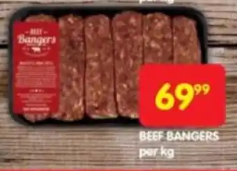Shoprite BEEF BANGERS per kg offer