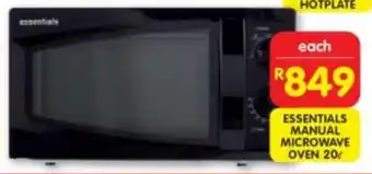 Shoprite ESSENTIALS MANUAL MICROWAVE OVEN 20L offer