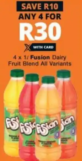 Checkers 4x1L Fusion Dairy Fruit Blend offer