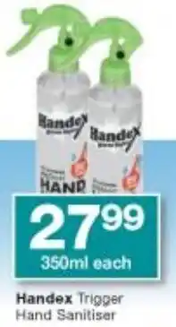 Checkers Handex Trigger Hand Sanitiser 350ml offer