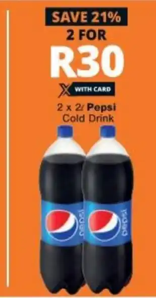Checkers 2x2L Pepsi Cold Drink offer