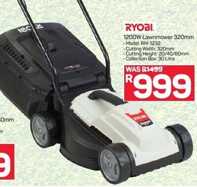 Ryobi 1200w online lawnmower