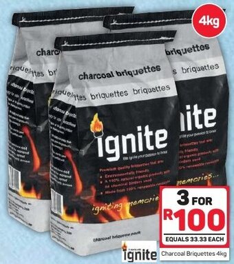 Pick n Pay Ignite Charcoal Briquettes 4kg offer