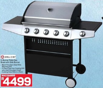 Pick n Pay Grill Chef 5-Burner Patio Gas Braai with Side Burner offer