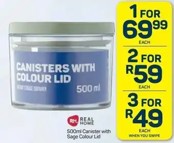 Pick n Pay Real Home Canister with Sage Colour Lid 500ml offer