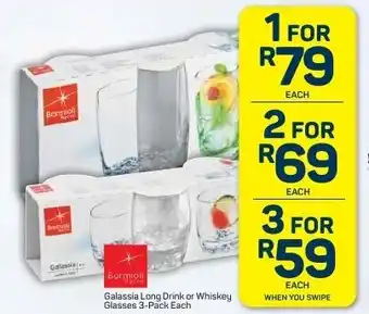 Bormioli Galassia Long Drink or Whiskey Glasses 3-Pack