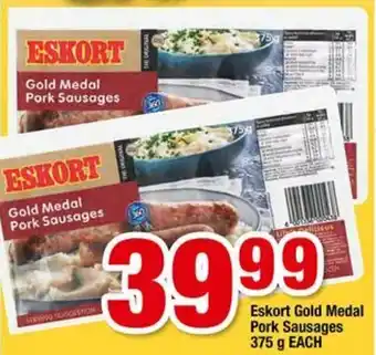 Eskort Gold Medal Pork Sausages 375g