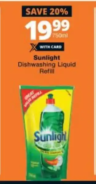 Checkers Sunlight Dishwashing Liquid Fefill offer