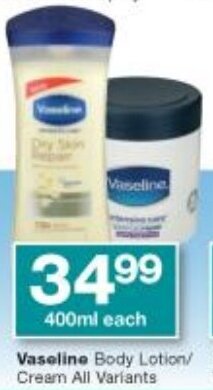 Vaseline Body Lotion/Cream 400ml