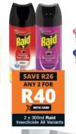 Checkers 2x300ml Raid Insecticide offer