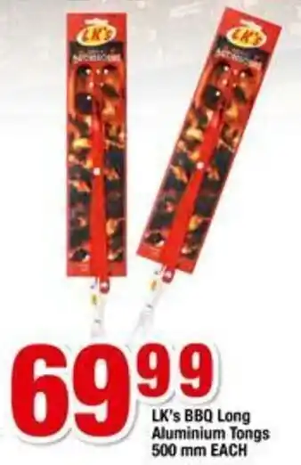 LK's BBQ Long Aluminum Tongs 50mm
