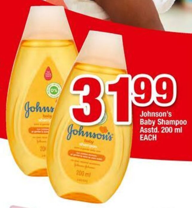 Johnson's Baby Shampoo 200ml offer at Megasave