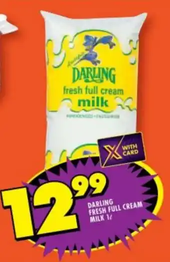 Shoprite DARLING FRESH FULL CREAM MILK 1L offer